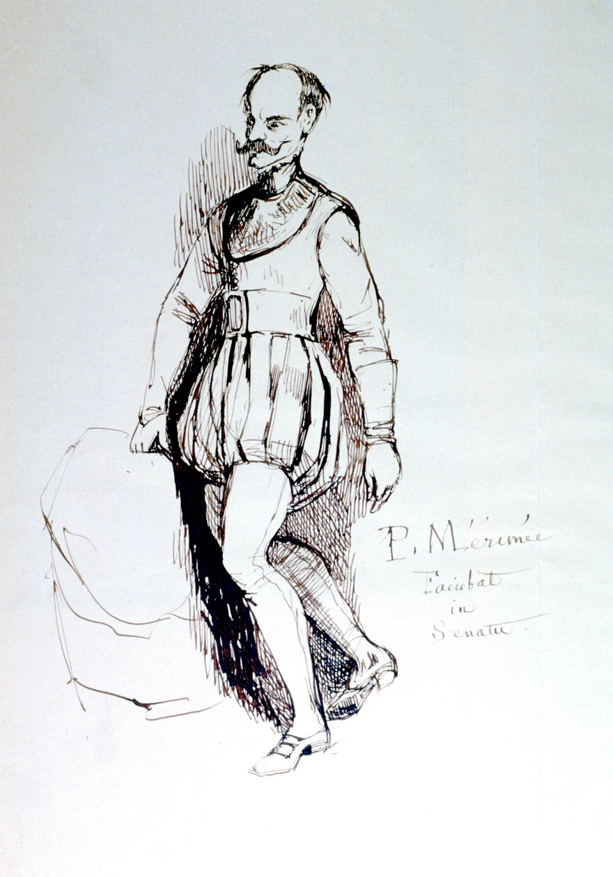 Figur i 1500-tallsdrakt, c1823-1870 av Prosper Merimee