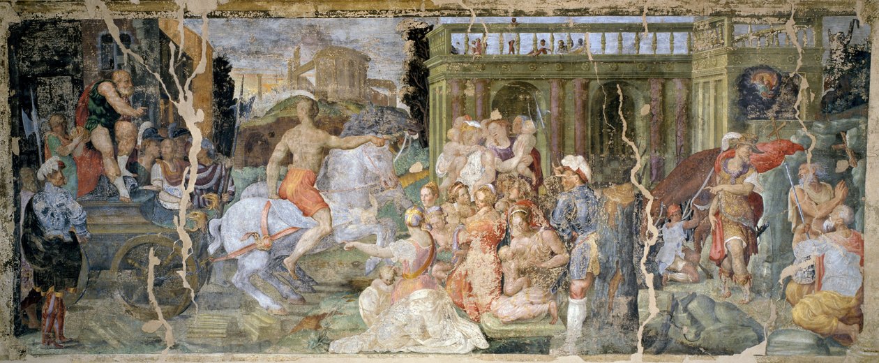 Historier om pave Sylvester og keiser Konstantin, av Prospero Fontana (1512-1597), freskomaleri, sal, Palazzina della Viola, Bologna, Italia av Prospero Fontana