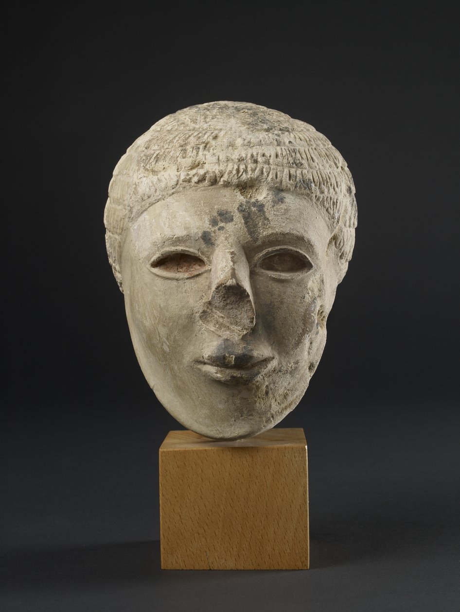 Kalksteinsstatuett av en skjeggete mann (kalkstein) av Protodynastic Period Egyptian