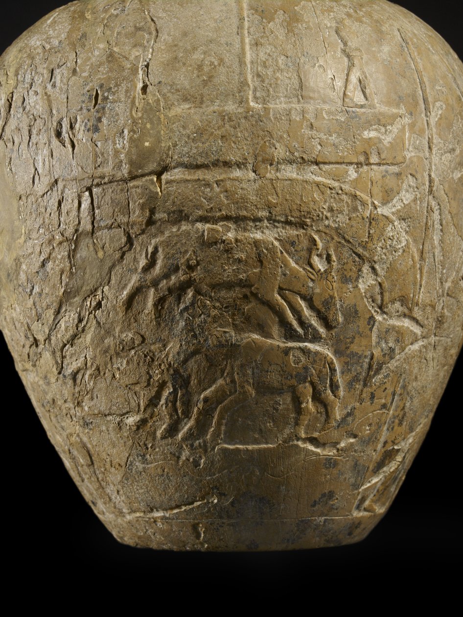 Macehead av Narmer kalkstein av Protodynastic Period Egyptian