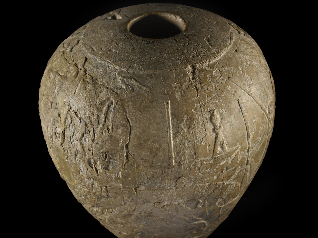 Macehead av Narmer kalkstein av Protodynastic Period Egyptian