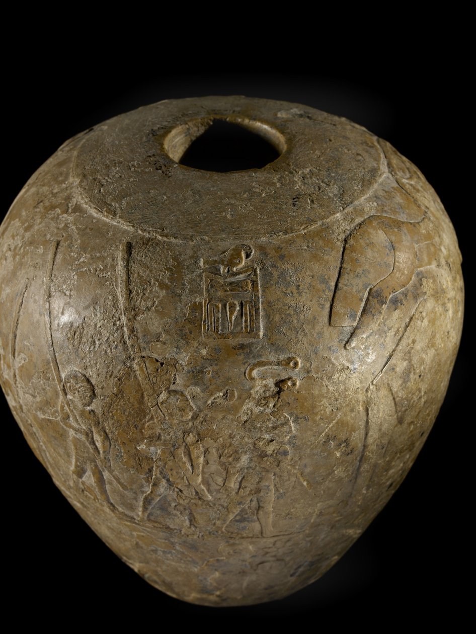 Macehead av Narmer kalkstein av Protodynastic Period Egyptian