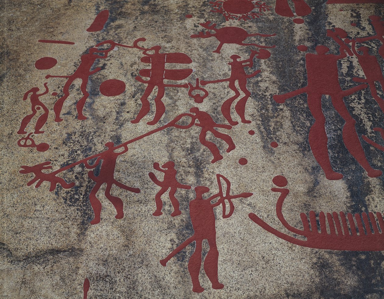 Jaktscener (fjellmaleri) av Protohistoric