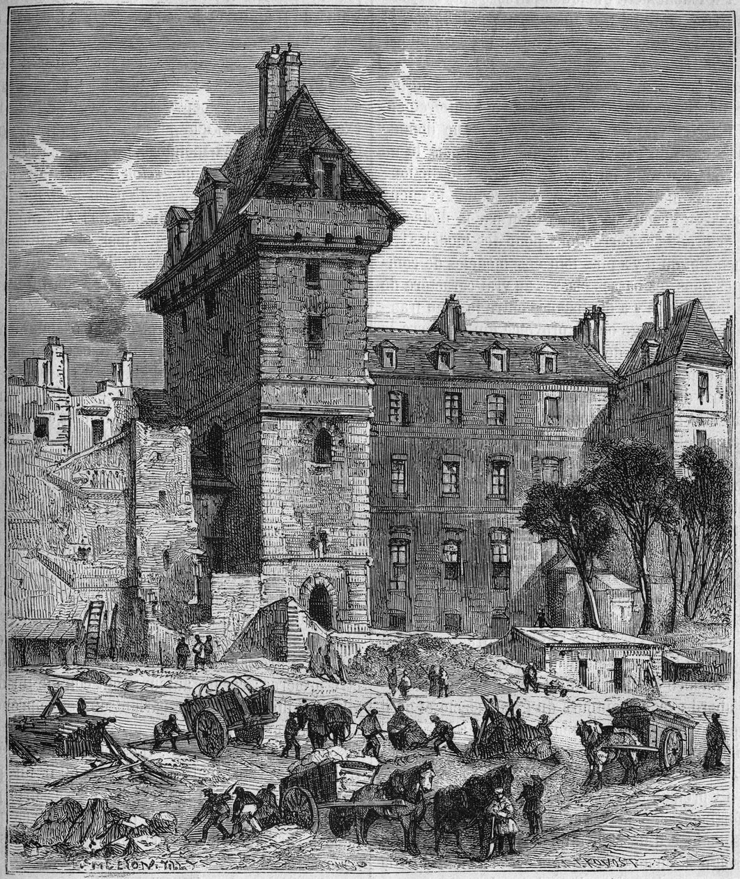View of the Tower of Jean Without Fear (15th century), last vestige of the Hotel de Burgundy. Paris av Provost Provost