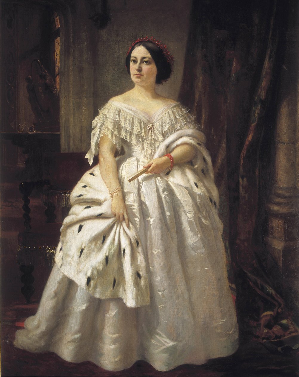 LAMADRID, Teodora (1821-1886). Spansk skuespillerinne (olje på lerret) av Prudent Louis Leray