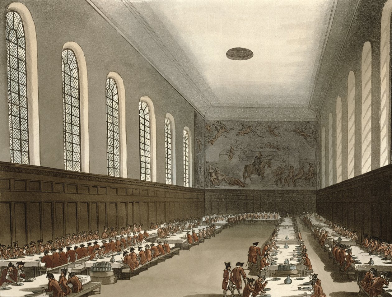Military Hospital, Chelsea, fra Ackermanns "Microcosm of London" av Pugin and Rowlandson