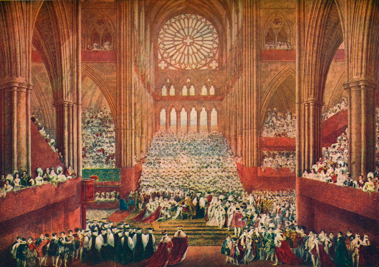 Kroningen av kong George IV i Westminster Abbey, London, 1821 1906. av Pugin and Stephanoff