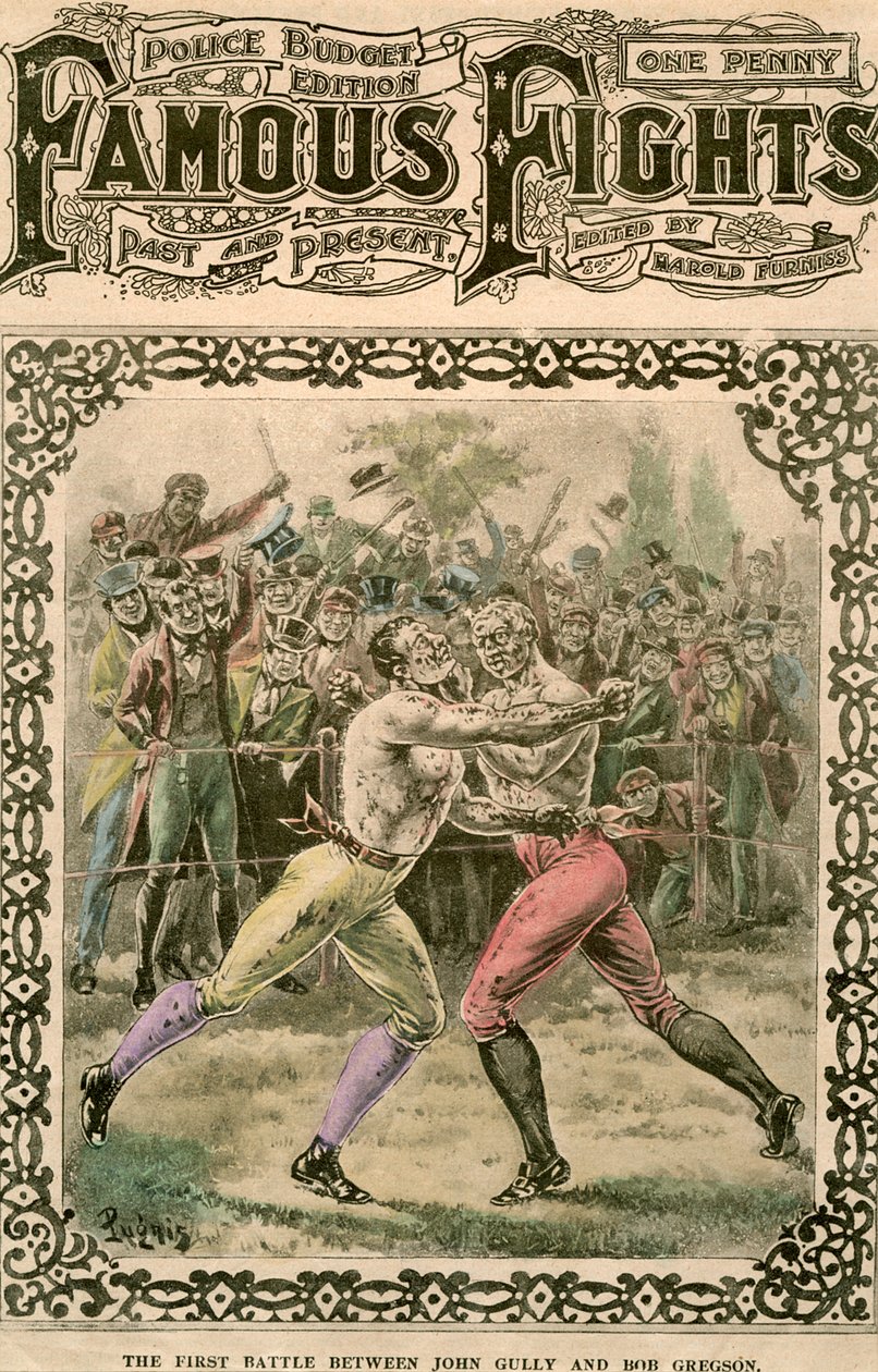 Det første slaget mellom John Gully og Bob Gregson, 1807 sent på 1800- eller begynnelsen av 1900-tallet. av Pugnis