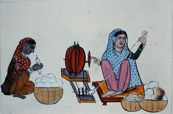 Cotton Mill (Behna) ca. 1890 (akvarell på papir) av Punjabi School