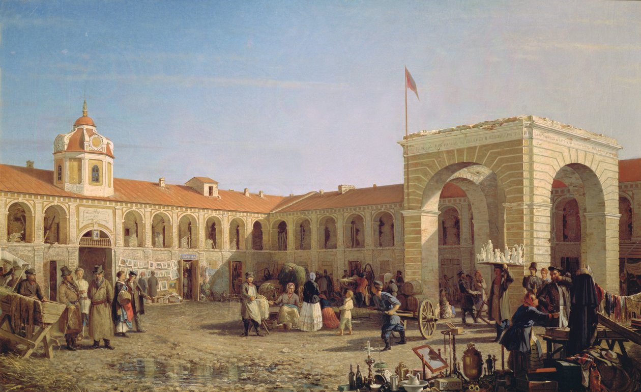Apraksin-markedet i St. Petersburg, 1862 av Pjotr ​​​​Petrowitsch Wereschtschagin