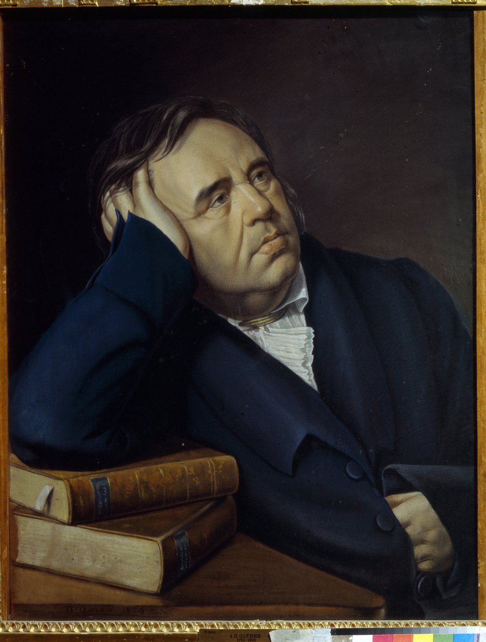 Portrett av fabulisten Ivan A. Krylov (1769-1844) (portrett av fabulisten IA Krylov). Verk av Pyotr Alexeevich Olenin (1828-1855), pastell på papir av Pyotr Alexeevich Olenin
