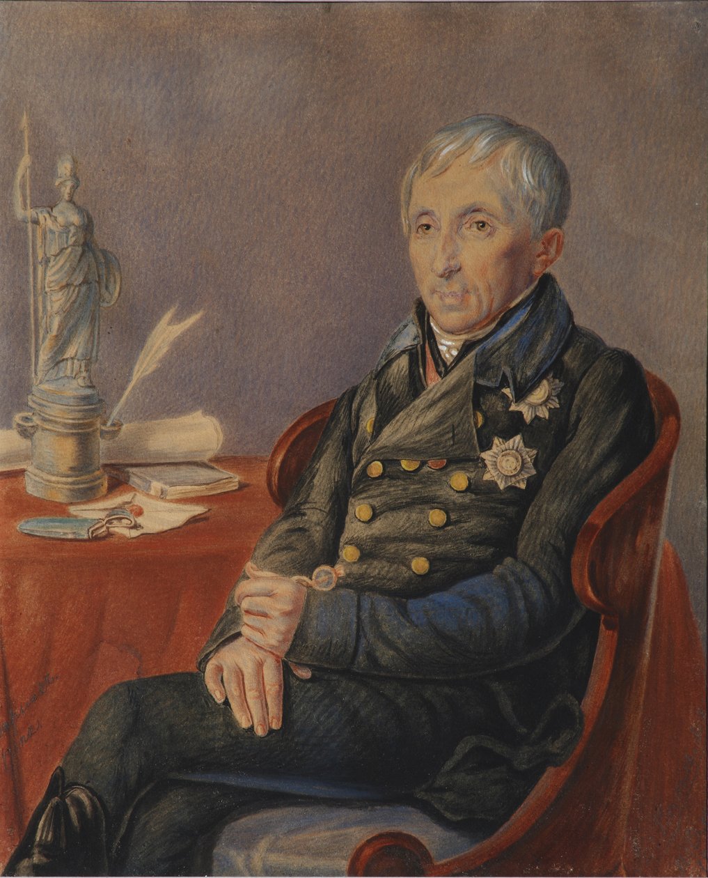 Portrett av Alexey Nikolayevich Olenin 1763-1843, 1820-årene av Pyotr Alexeevich Olenin