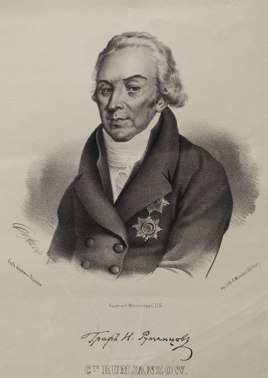 Portrett av grev Nikolay Petrovich Rumyantsev 1754-1826 av Pyotr Fyodorovich Borel