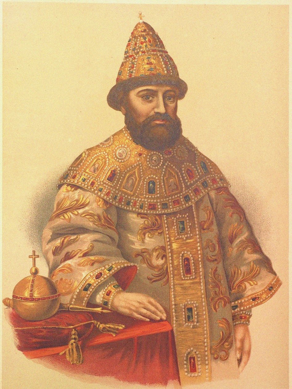 Portrett av tsaren Michail I Fyodorovich av Russland 1596-1645, 1860-tallet av Pyotr Fyodorovich Borel