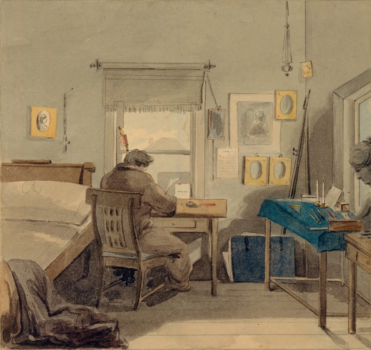 På jobb. I Pavel Nashchokin-huset, 1824 av Pyotr Fyodorovich Sokolov