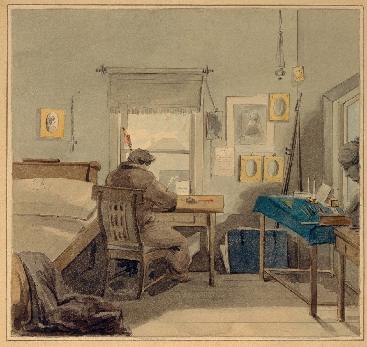 På jobb. I Pavel Nashchokin-huset, 1824 av Pyotr Fyodorovich Sokolov