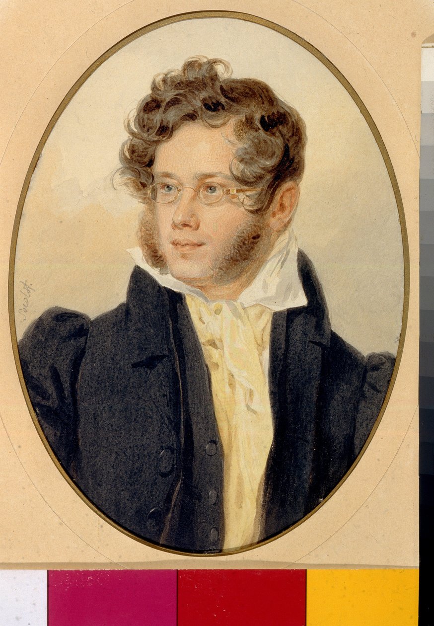 Portrait du Prince Piotr Andreievitch Viazemski (Pierre Wiazemsky) (1792-1878), poete russe (Portrett av poeten Prince Pyotr A. Vyazemsky). Oeuvre de Pyotr (Piotr) Fyodorovich Sokolov (Pierre Sokolov) (1791-1848) av Pyotr Fyodorovich Sokolov