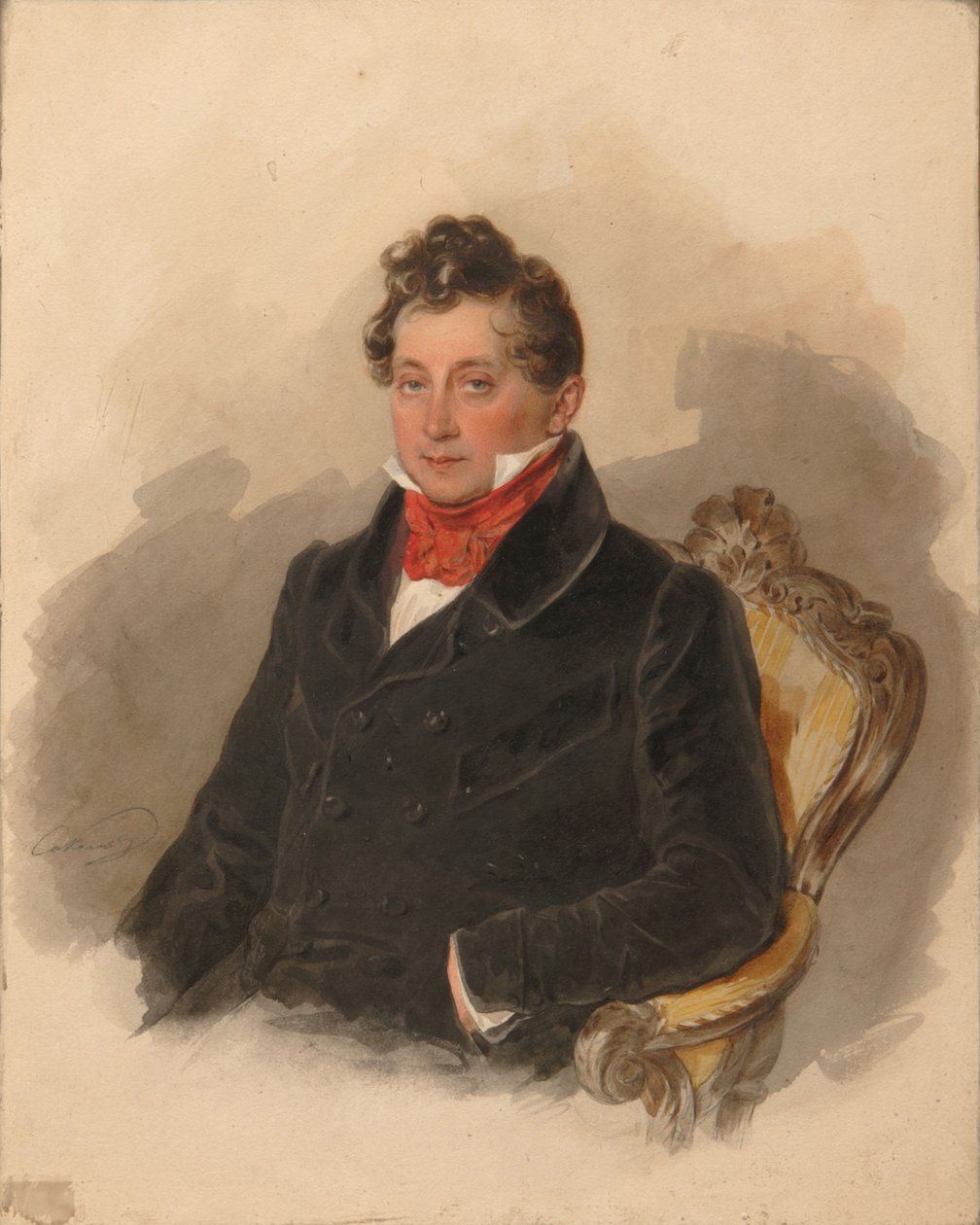 Portrett av grev Matvey Yuryevich Vilyegorsky 1794-1866, 1840-årene av Pyotr Fyodorovich Sokolov