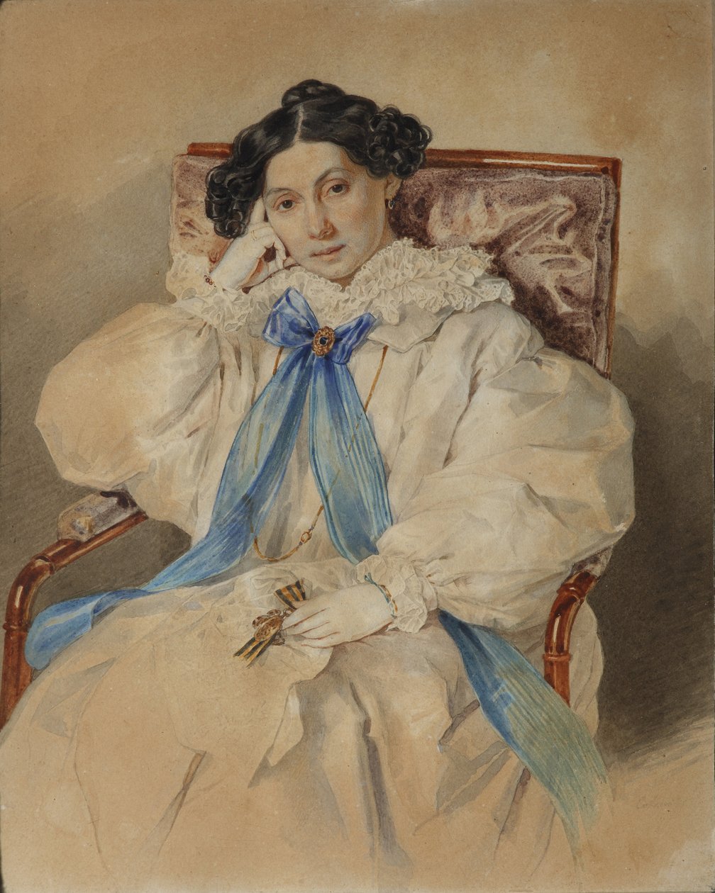 Portrett av Elizabeth Mikhailovna Khitrovo 1783-1839, 1838 av Pyotr Fyodorovich Sokolov