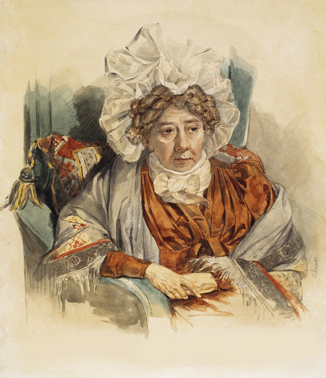 Portrett av Natalia Kirillovna Zagryazyskaya født Razumovskaya 1747-1837, 1821 av Pyotr Fyodorovich Sokolov
