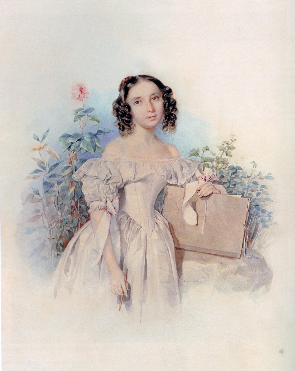 Portrett av prinsesse Helen Biron von Curland, født Meshcherskaya 1818-1843, 1830-årene av Pyotr Fyodorovich Sokolov