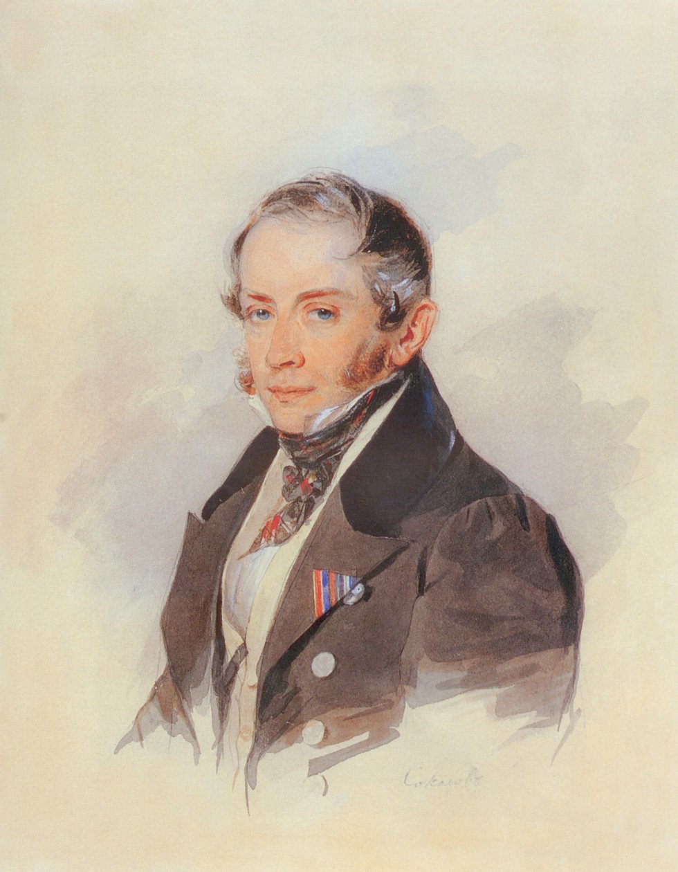 Portrett av komponisten grev Matvey Vielgorsky 1794-1866, 1830-årene av Pyotr Fyodorovich Sokolov
