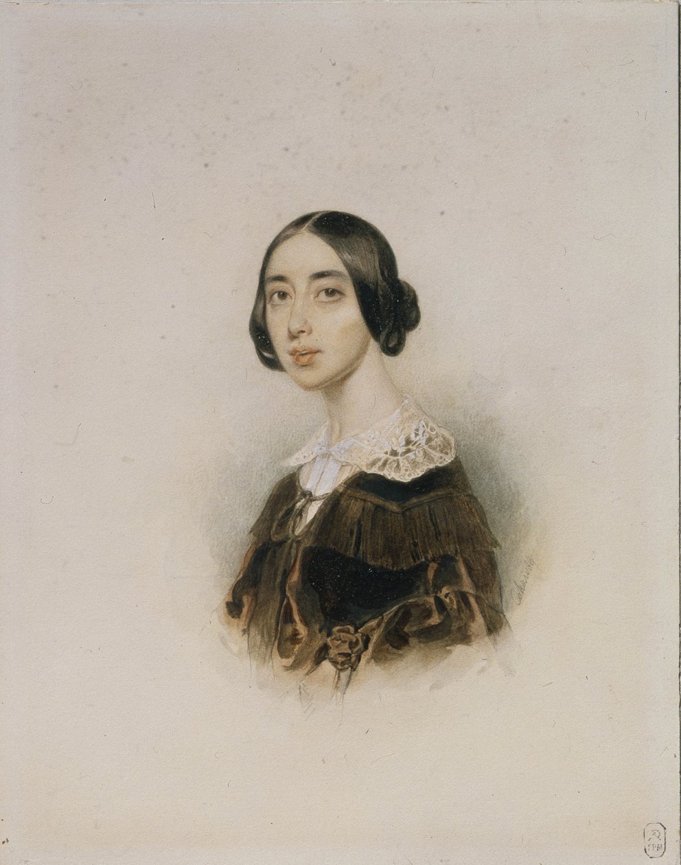 Portrett av sangeren og komponisten Michelle Pauline Viardot-García 1821-1910, 1843-1845 av Pyotr Fyodorovich Sokolov