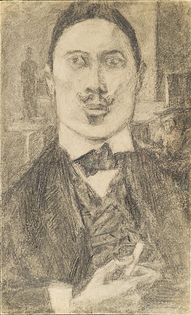 Portrett av maleren Nikolay Sapunov 1880-1912, 1912 av Pyotr Ignatyevich Bromirsky
