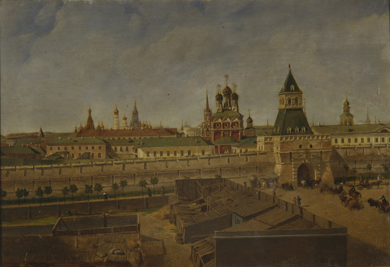 Ilyinsky-portene i Moskva, midten av 1800-tallet. av Pyotr Ivanovich Moiseyev