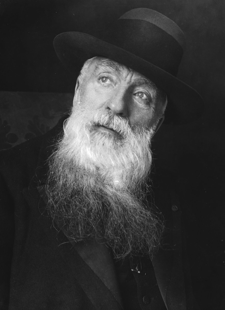 Portrett av Auguste Rodin (1840-1917), av Shumov, Pyotr Ivanovich (1872-1936). Fotografi, mellom 1912 og 1917. Privat samling av Pyotr Ivanovich Shumov