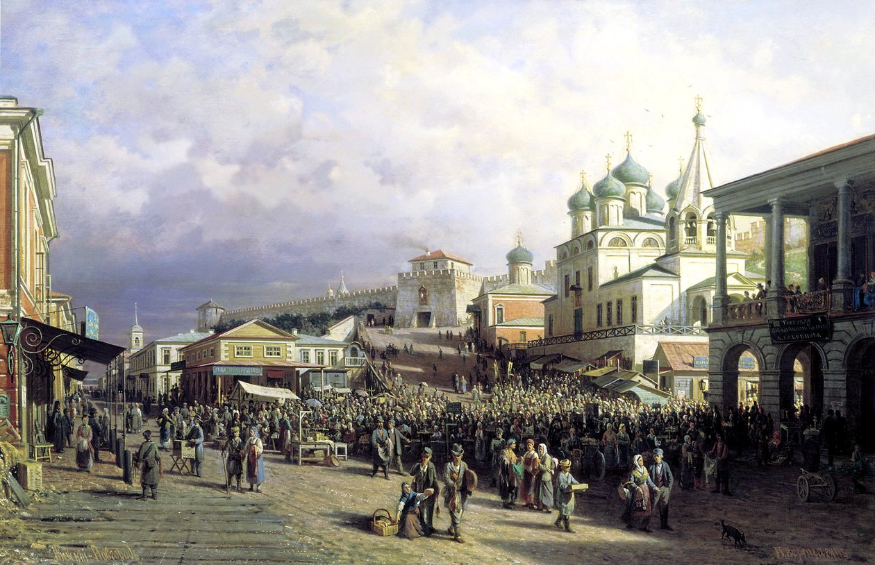 Marked i Nizhny Novgorod, 1872. av Pjotr ​​​​Petrowitsch Wereschtschagin