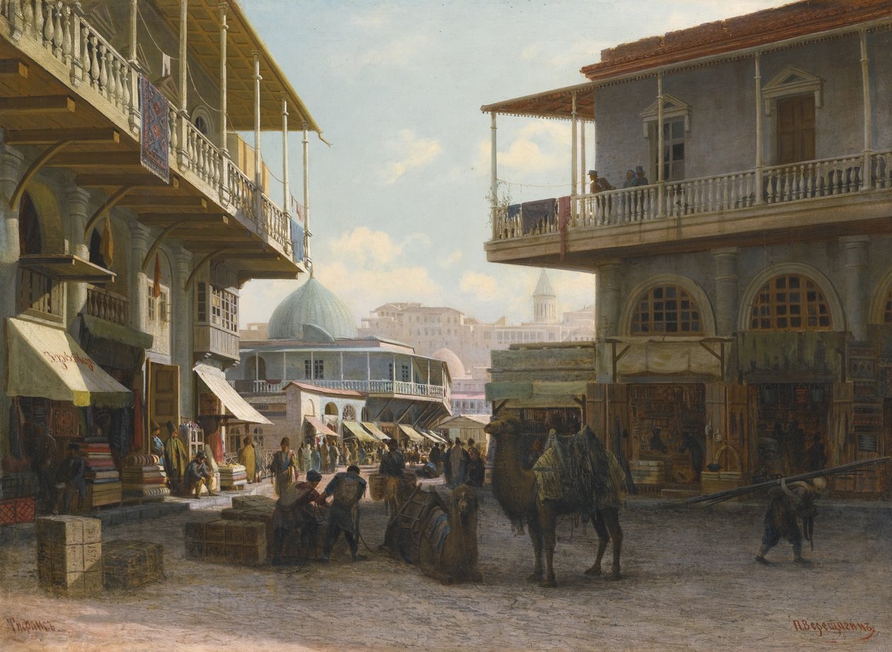 Utsikt over Tiflis, 1874 av Pjotr ​​​​Petrowitsch Wereschtschagin