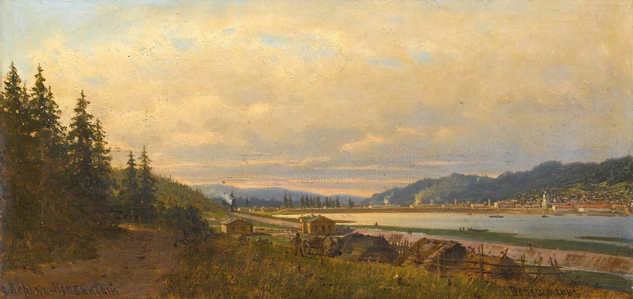 Utsikt over Verkh-Neyvinsky, ca 1877. av Pjotr ​​​​Petrowitsch Wereschtschagin