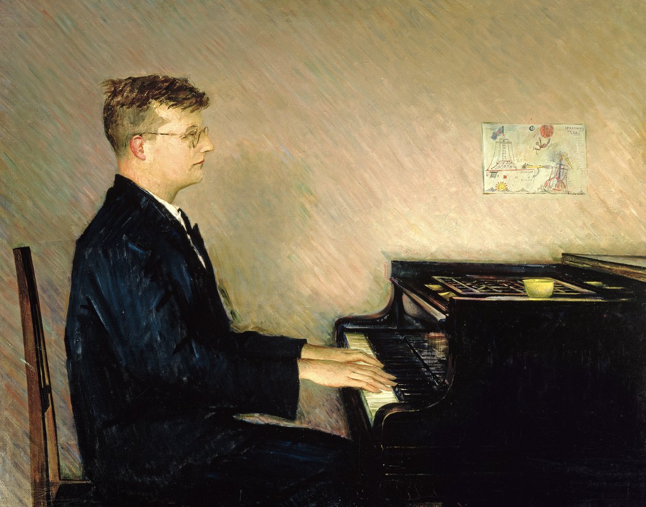 Portrett av Dmitry Shostakovitch (1906-75) 1947 (olje på lerret) av Pyotr Vladimirovich Willyams