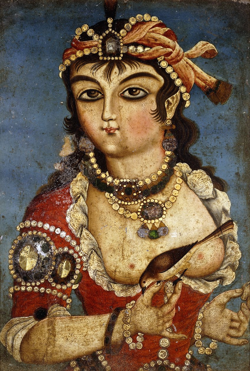 En kurtisane, ca. 1830 av Qajar School