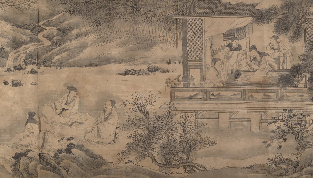 Poets Gathering in the Orchid Pavilion, datert 1607. av Qian Gong