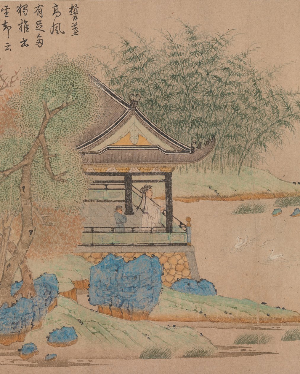 Wang ξ av å se på gjess, rub. 1295. av Qian Xuan