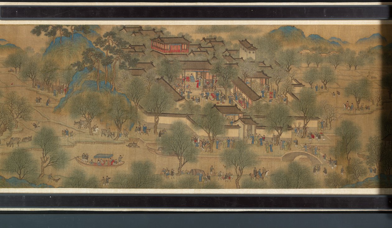 Spring Festival on the River (detalj), handscroll av Qing Dynasty Chinese School