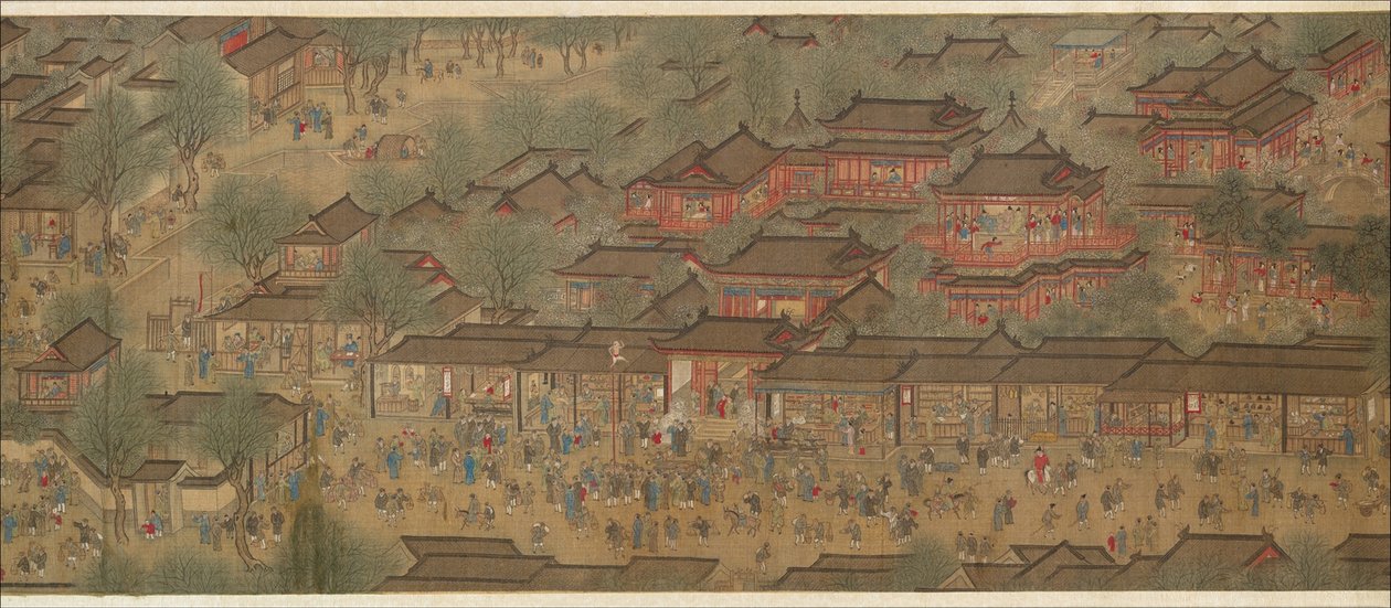 Vårfestival på elven av Qing Dynasty Chinese School