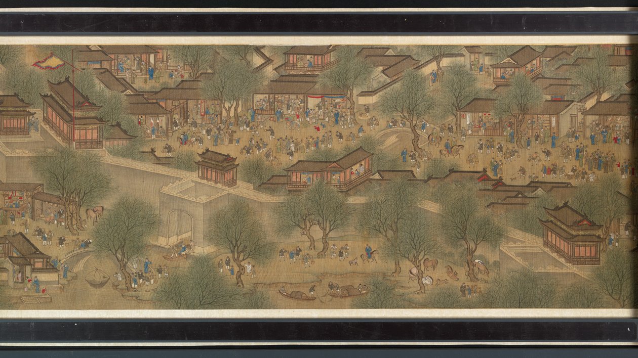 Vårfestival på elven av Qing Dynasty Chinese School
