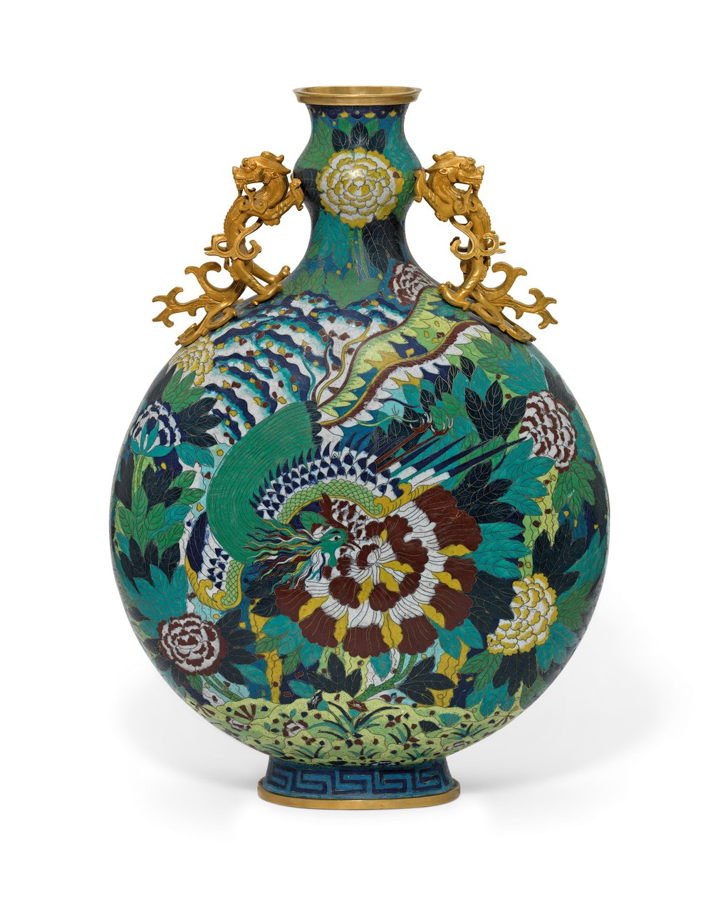 En stor Cloisonné emalje måneflaske (emalje) av Qing Dynasty Chinese School