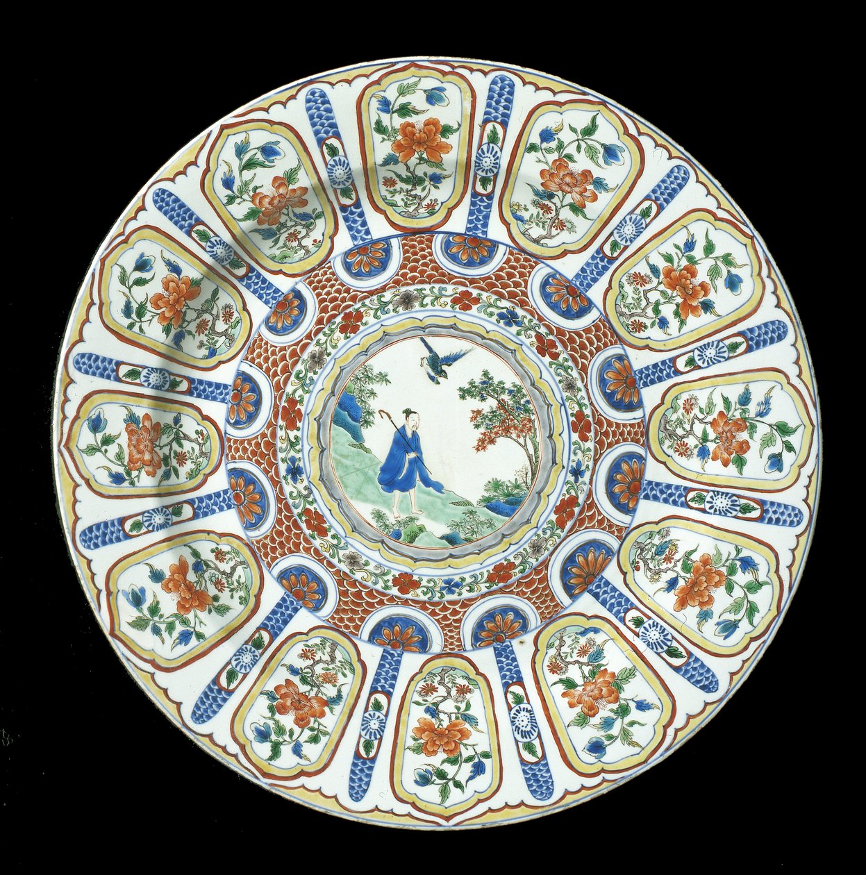 En stor verte Imari-skål, Kangxi-perioden, 1662-1722 (porselen) av Qing Dynasty Chinese School