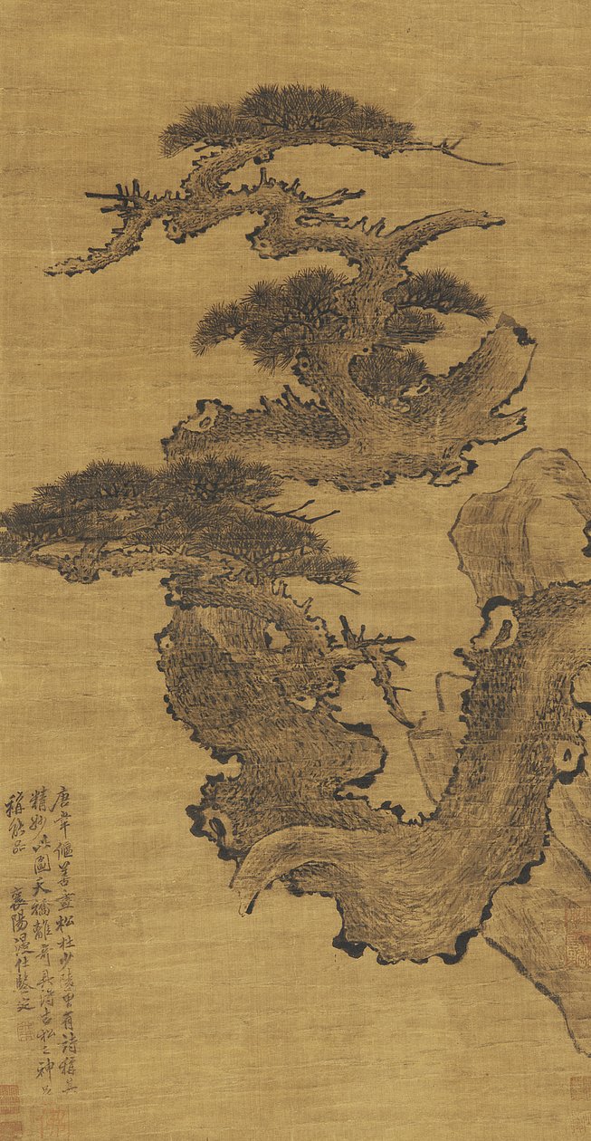 Gammel furu, 1600-1700-tallet av Qing Dynasty Chinese School