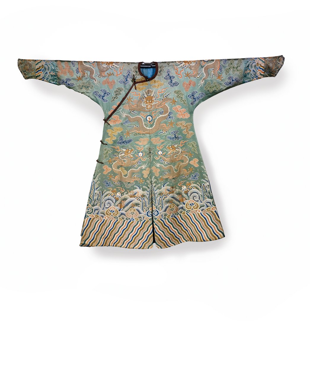 Celadon hoffkjole i silke for en keiserlig prinsesse, Jifu, Kina av Qing Dynasty Chinese School