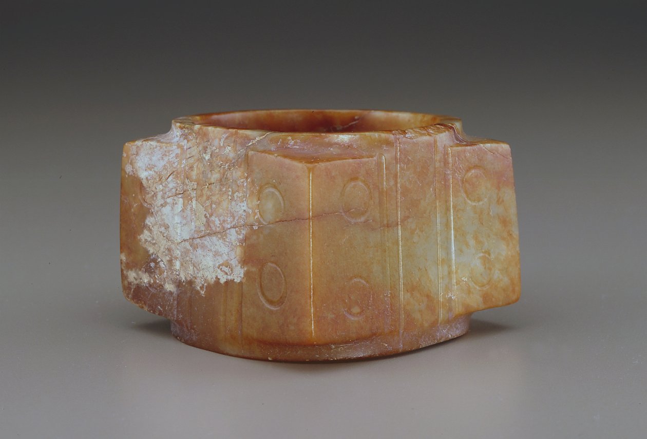 Cong (jade (nefritt)) av Qing Dynasty Chinese School