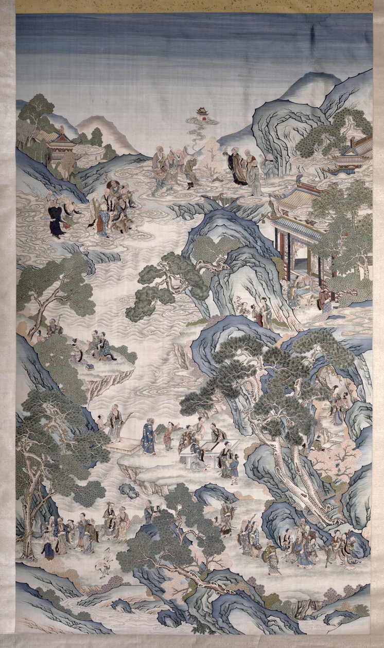 Gatherings of Groups Immortals, ca. 1800 (tekstil) av Qing Dynasty Chinese School