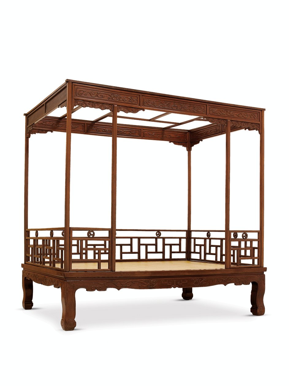 Huanghuali himmelseng med seks stolper, Jiazichuang Qing-dynastiet (tre) (se også 469035) av Qing Dynasty Chinese School