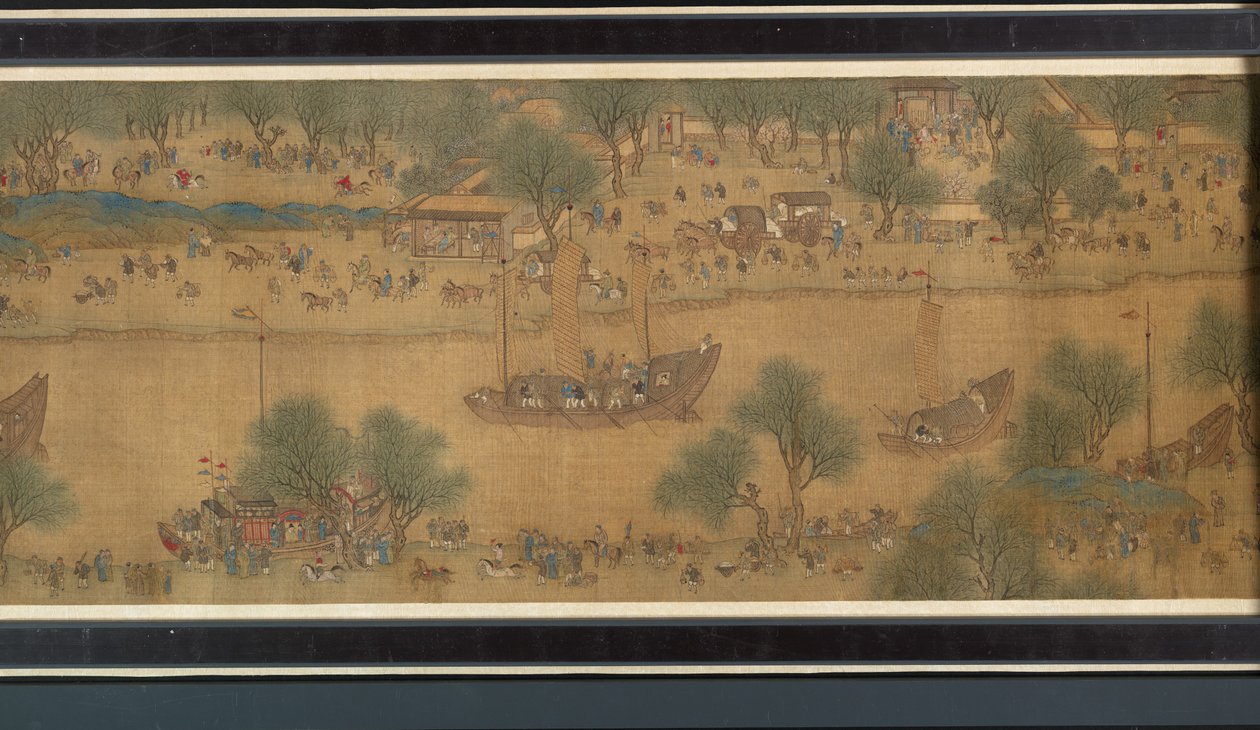 Spring Festival on the River (detalj), handscroll av Qing Dynasty Chinese School