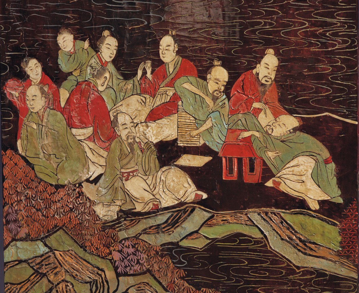 Tolvdelt koromandelskjerm, 1700-tallet av Qing Dynasty Chinese School