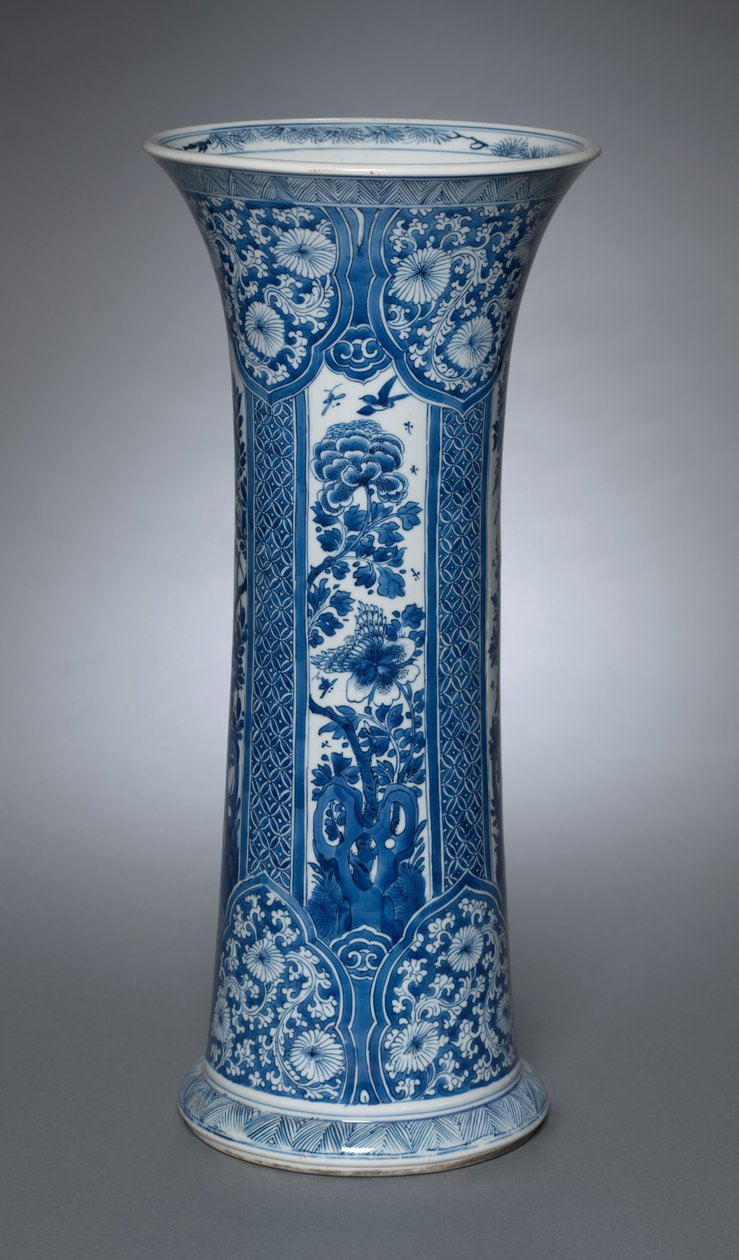 Vase med trekk av Qing Dynasty Chinese School
